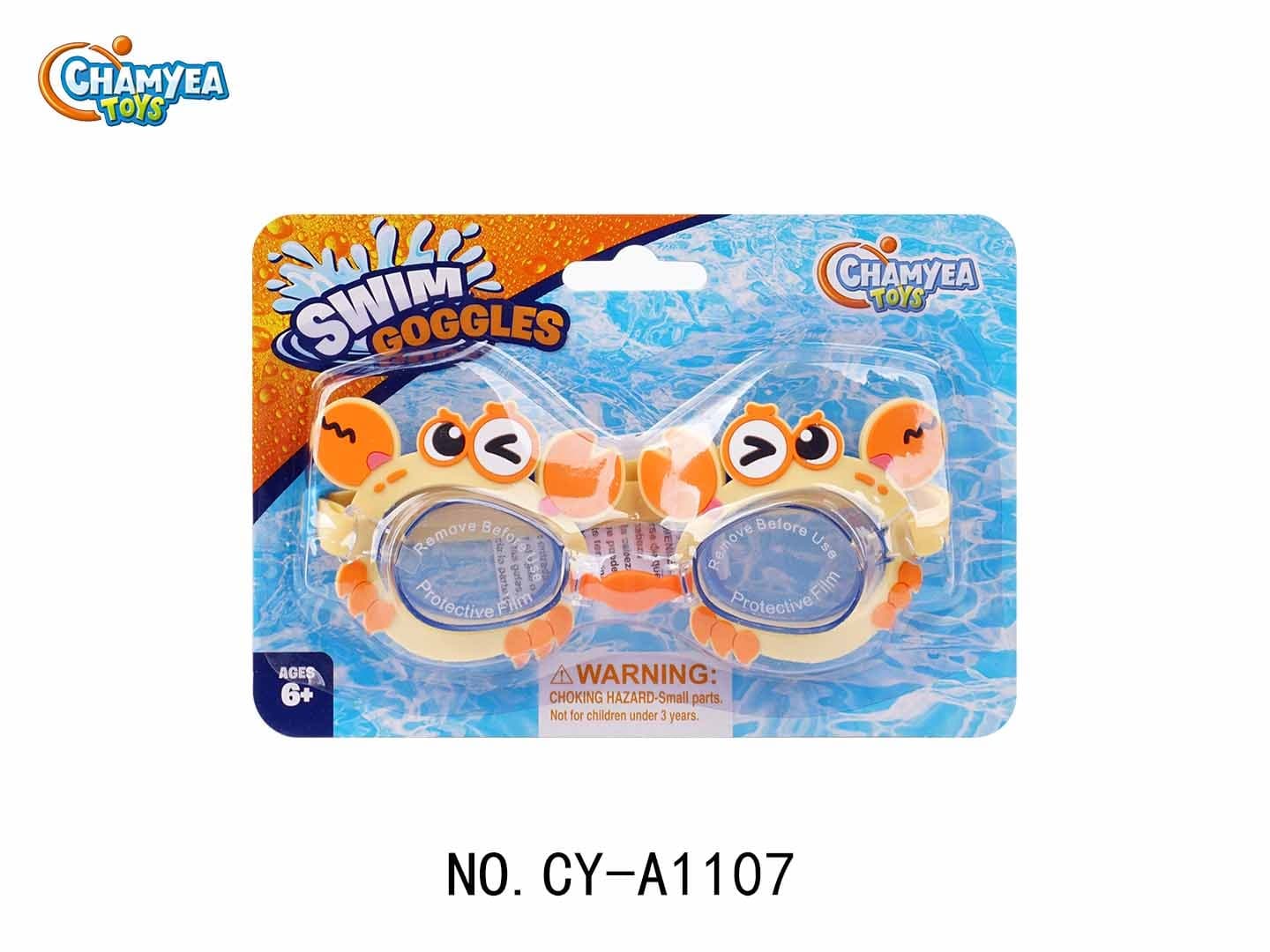 Silicone children's swimming goggles
-Crab Theme