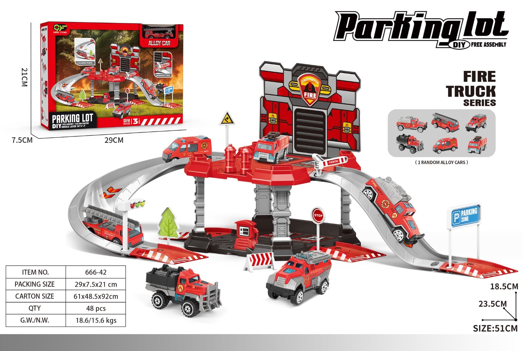 Car washing track parking set