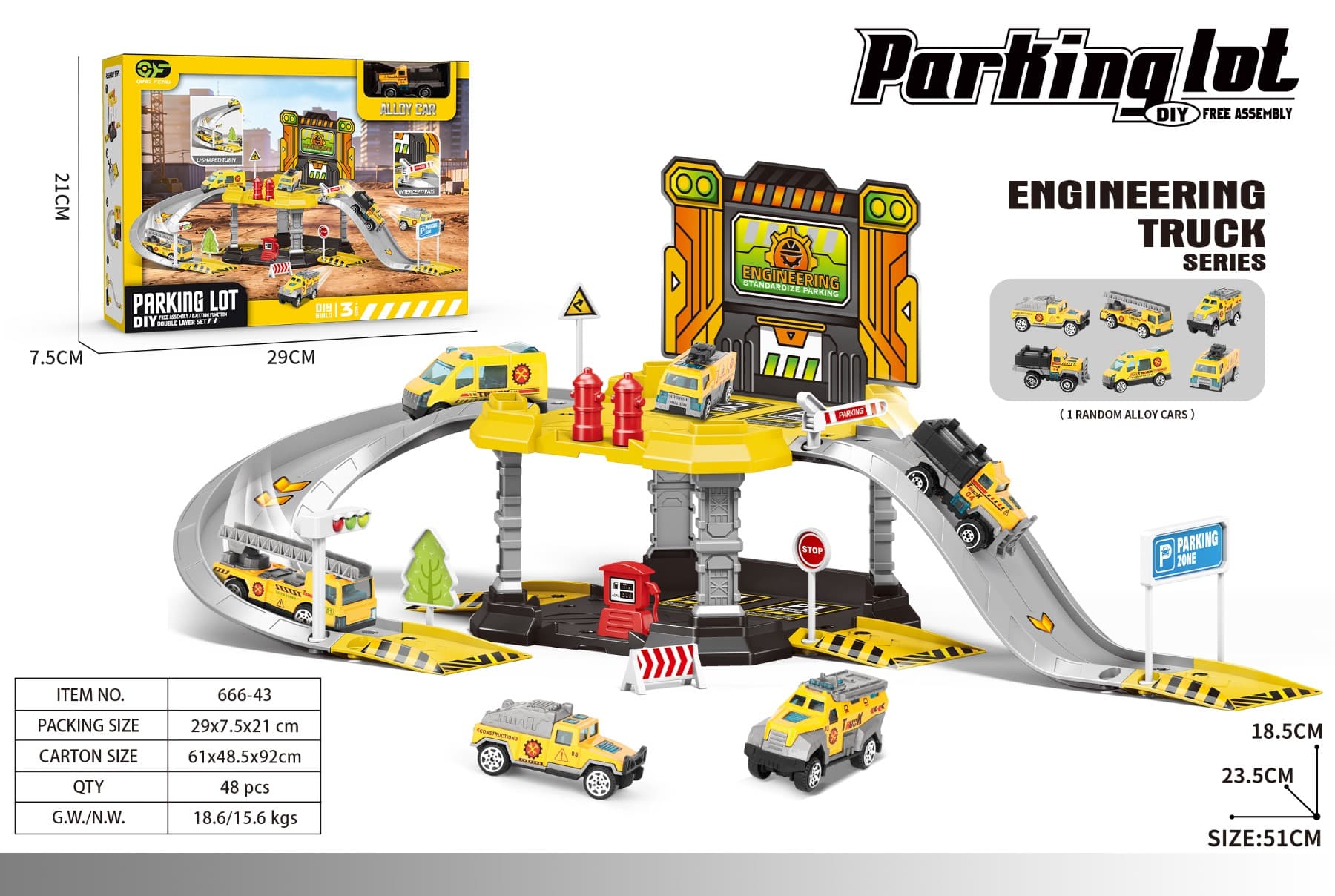 Car washing track parking set