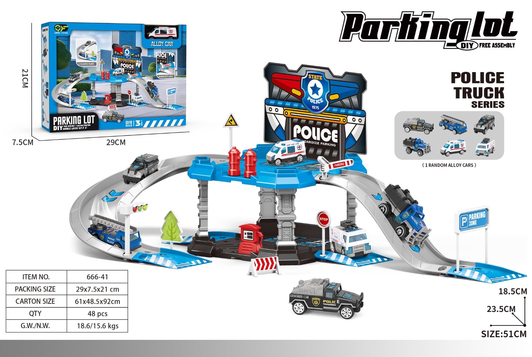 Car washing track parking set