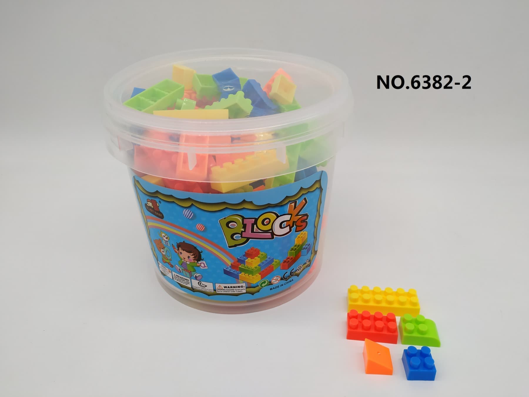Transparent Round Bucket A Puzzle Building Blocks (190PCS+)