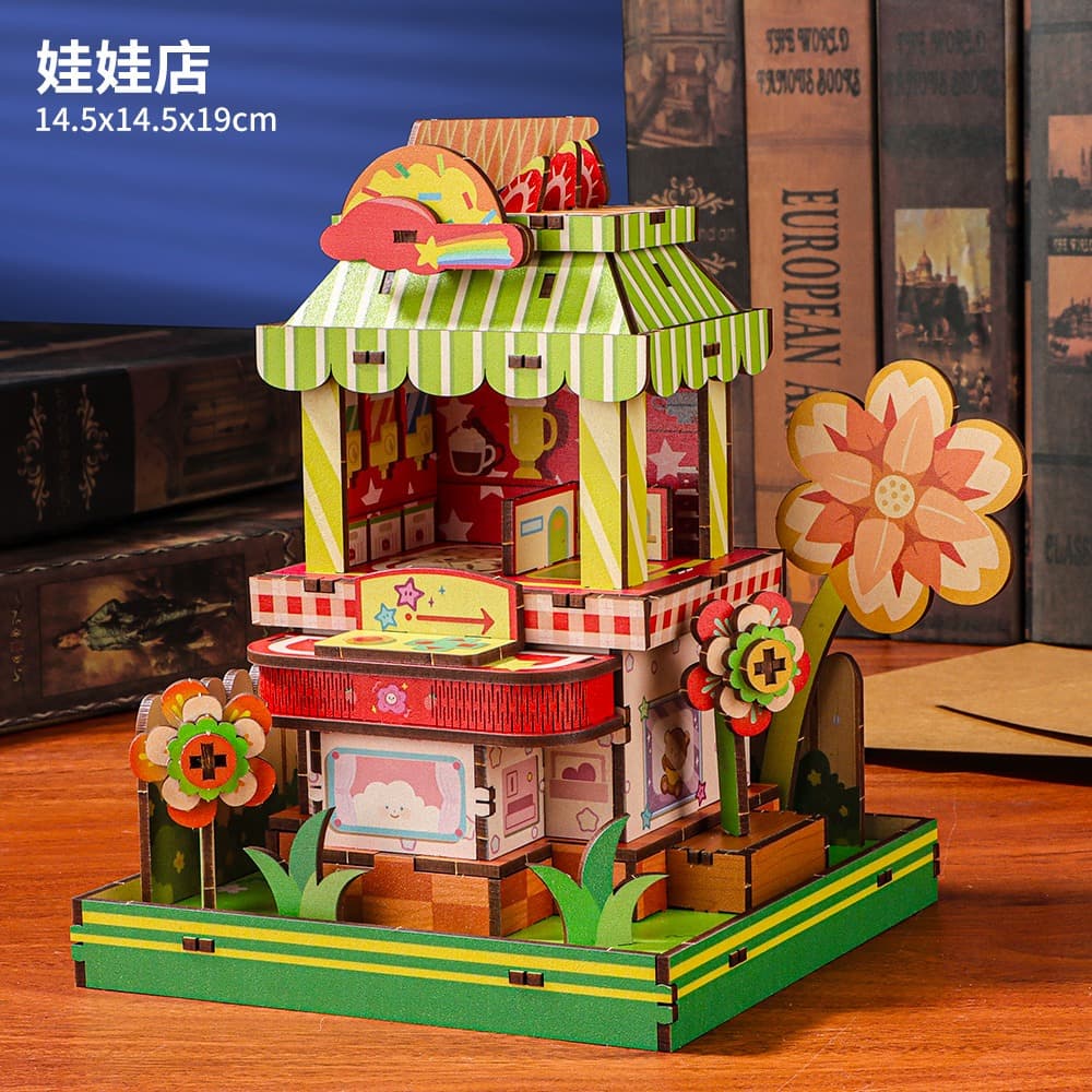 Doll machine shop wooden puzzle