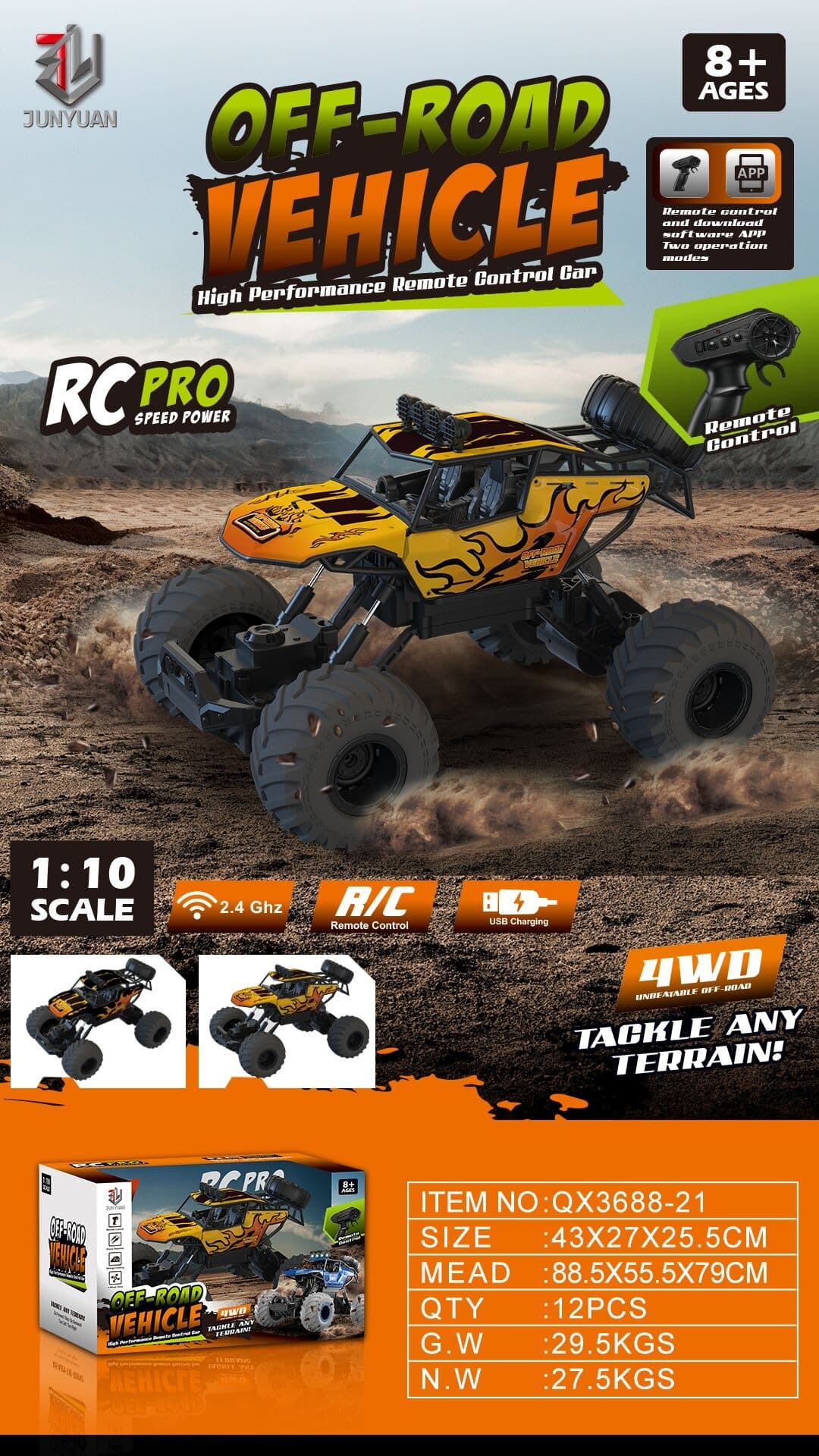 1: 10 Four Wheel Aluminum Alloy Off Road Climbing Vehicle