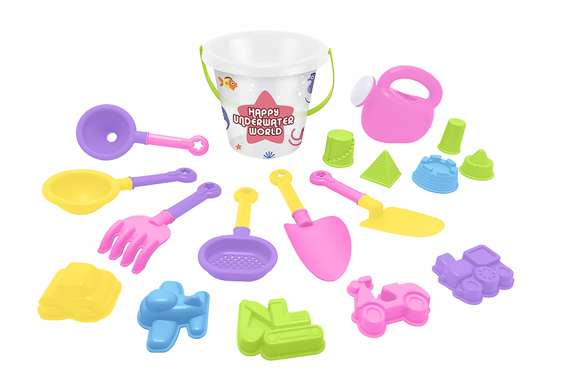 18 Piece beach bucket set