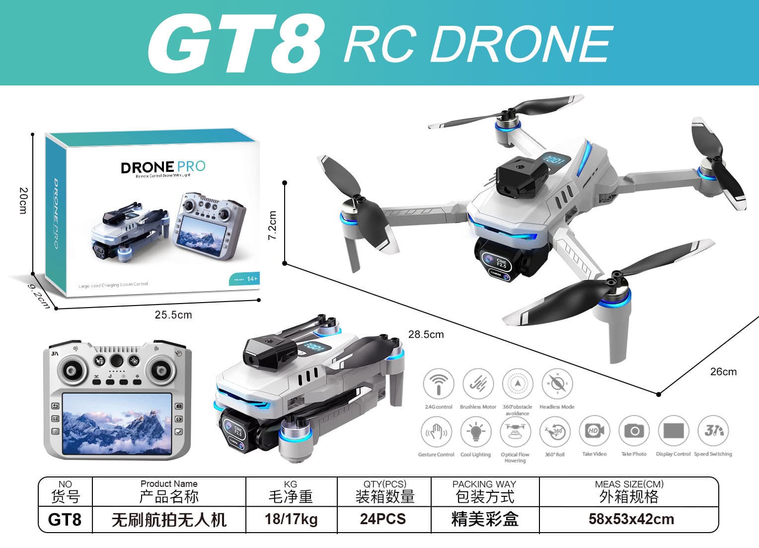 Remote controlled quadcopter