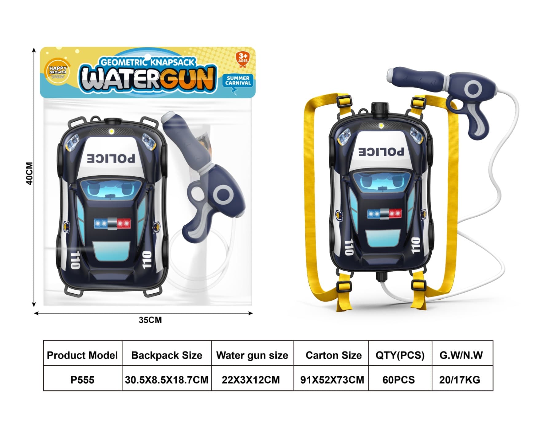 Police backpack water gun