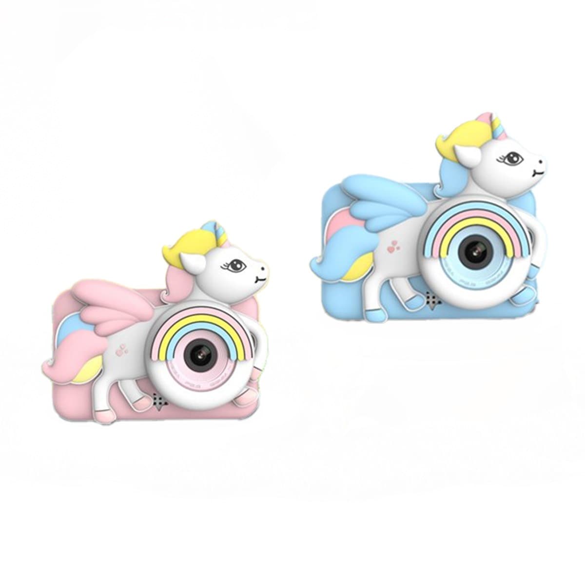 Mini Kids Dual-Lens Camera Toy with Protective Case & Handheld Stand for Students & Travel