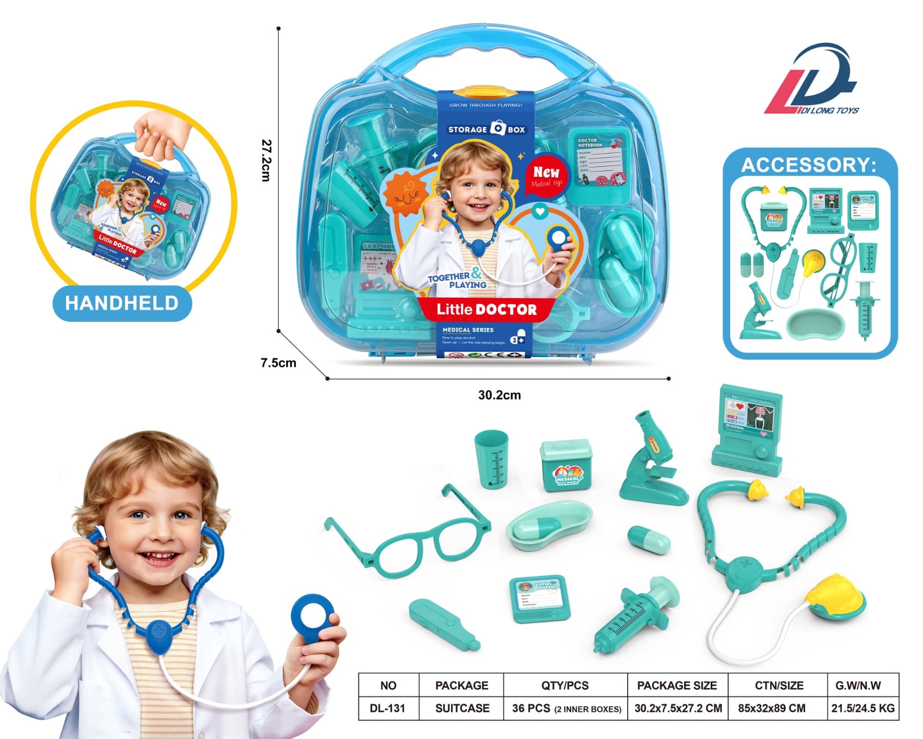Medium Clear Male Doctor's Carrying Case