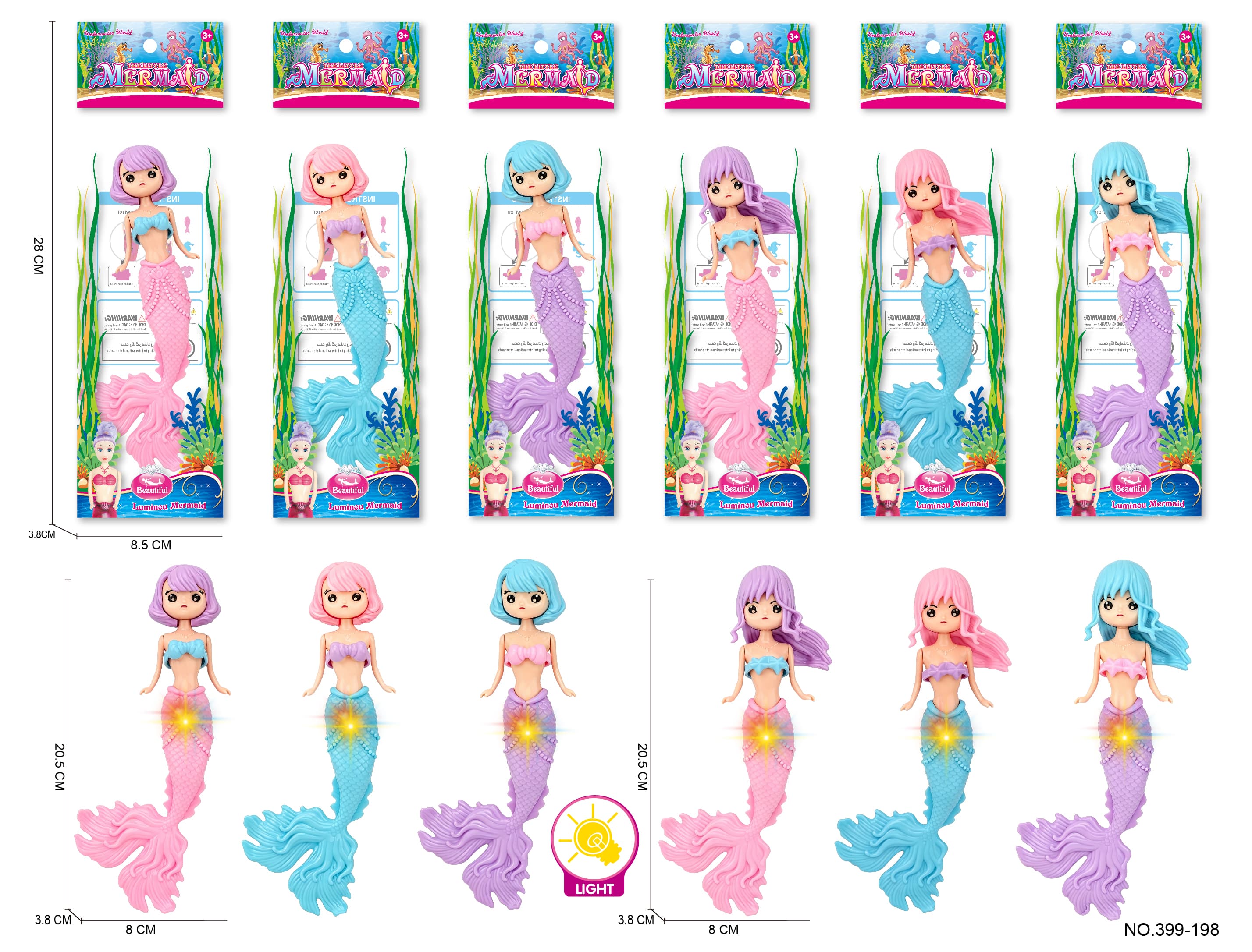 Light 8.5-Inch Mermaid