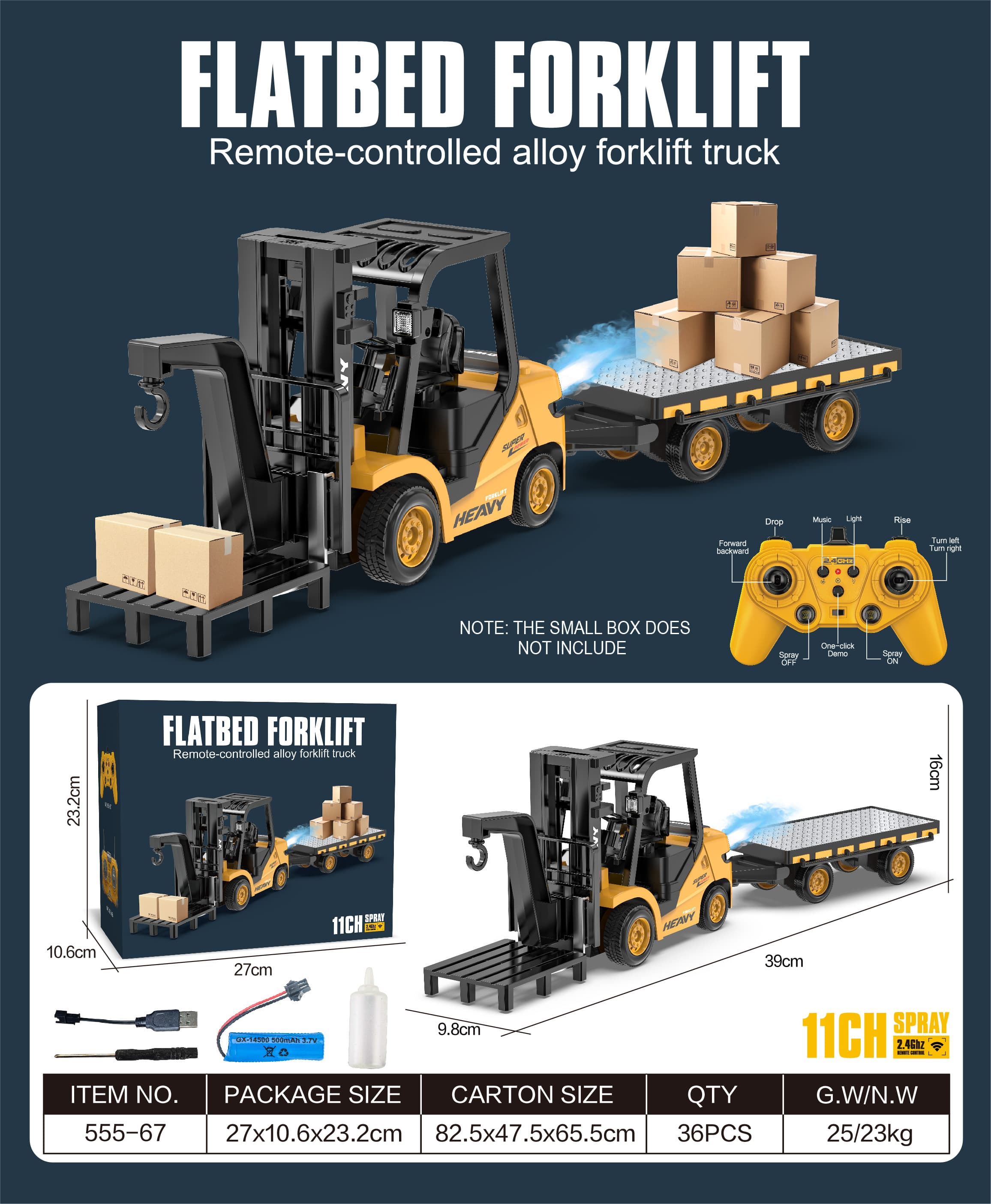 11-Way Alloy Remote Control Simulation Spray Large Forklift Belt Supporting Plate (Old Remote Control)