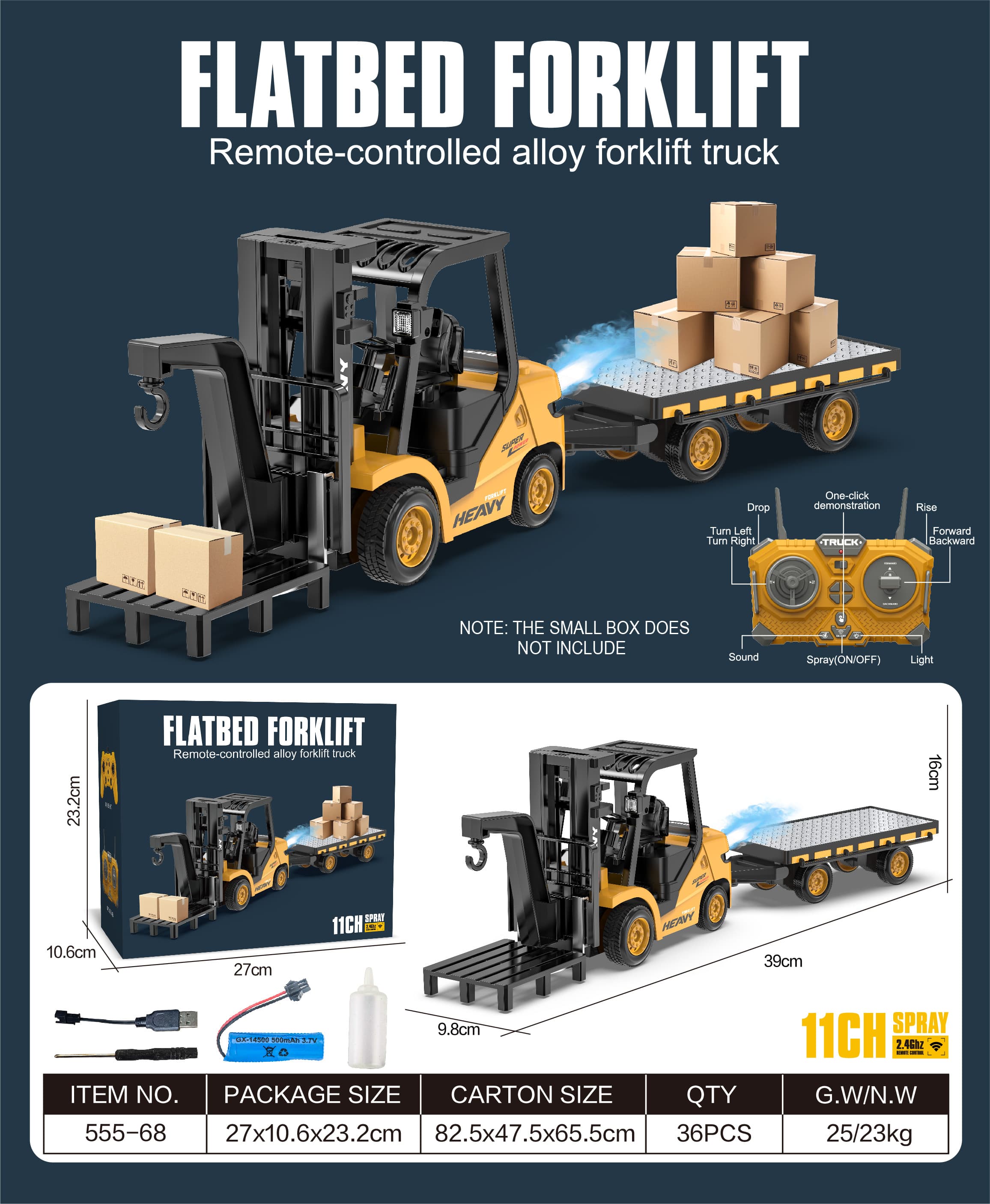 11-Way Alloy Remote Control Simulation Spray Large Forklift Belt Supporting Plate (New Remote Control)
