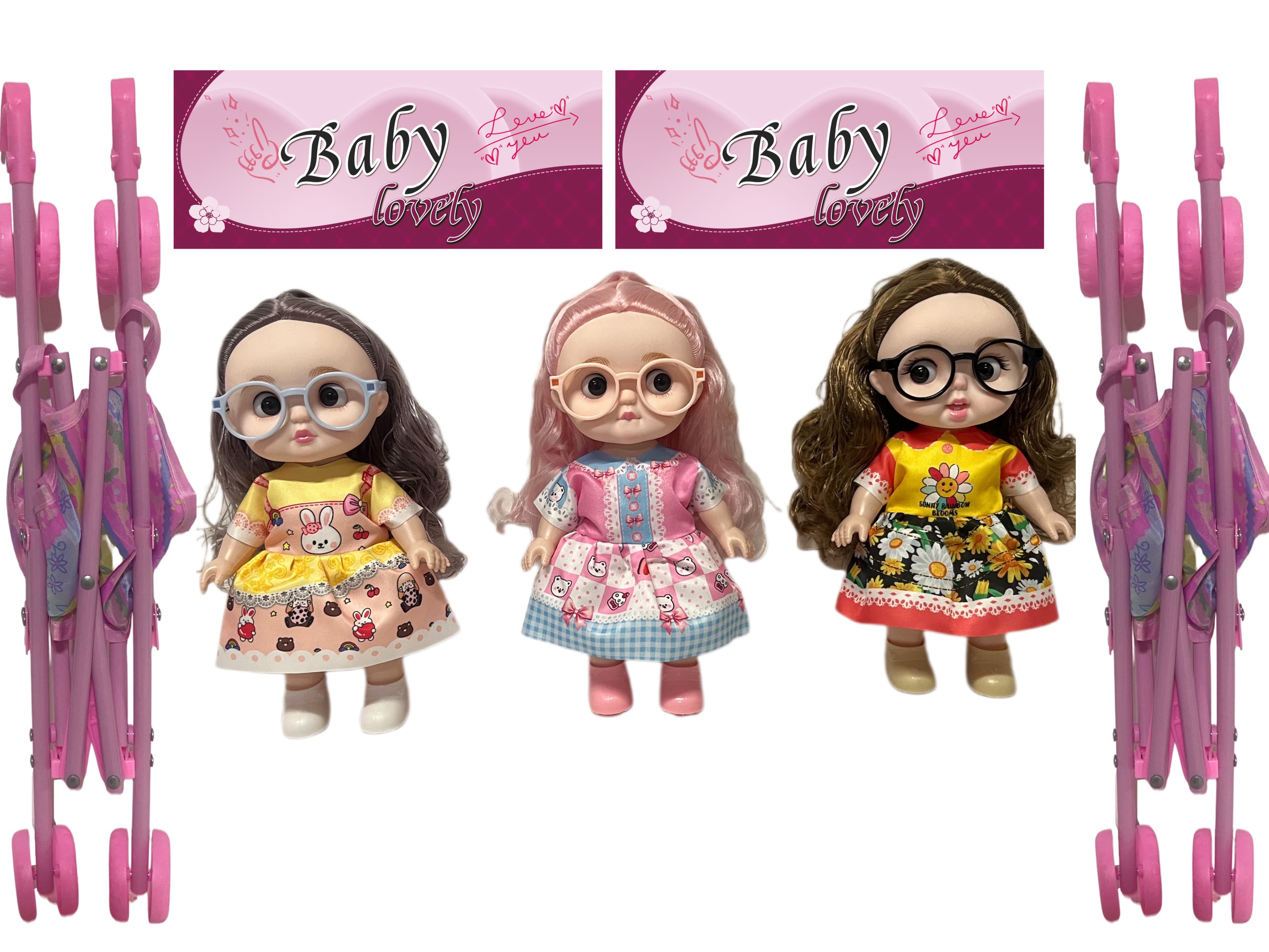 12-inch Naked Doll with 45cm Stroller