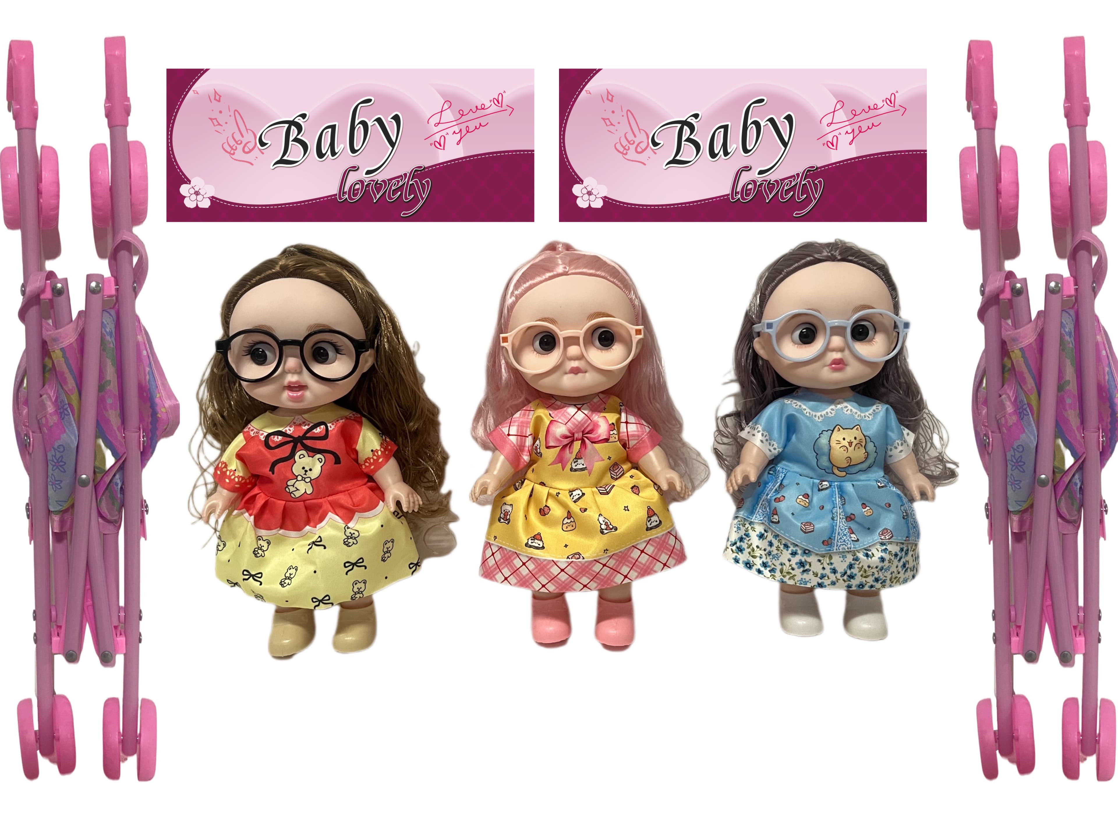 12-inch Naked Doll with 45cm Stroller