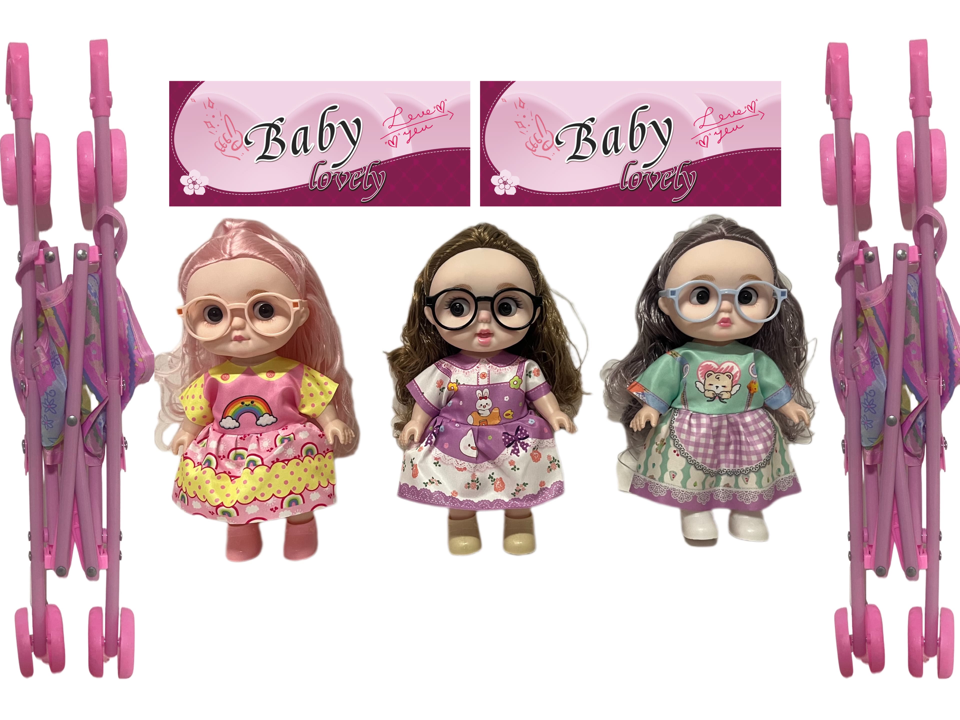 12-inch Naked Doll with 45cm Stroller