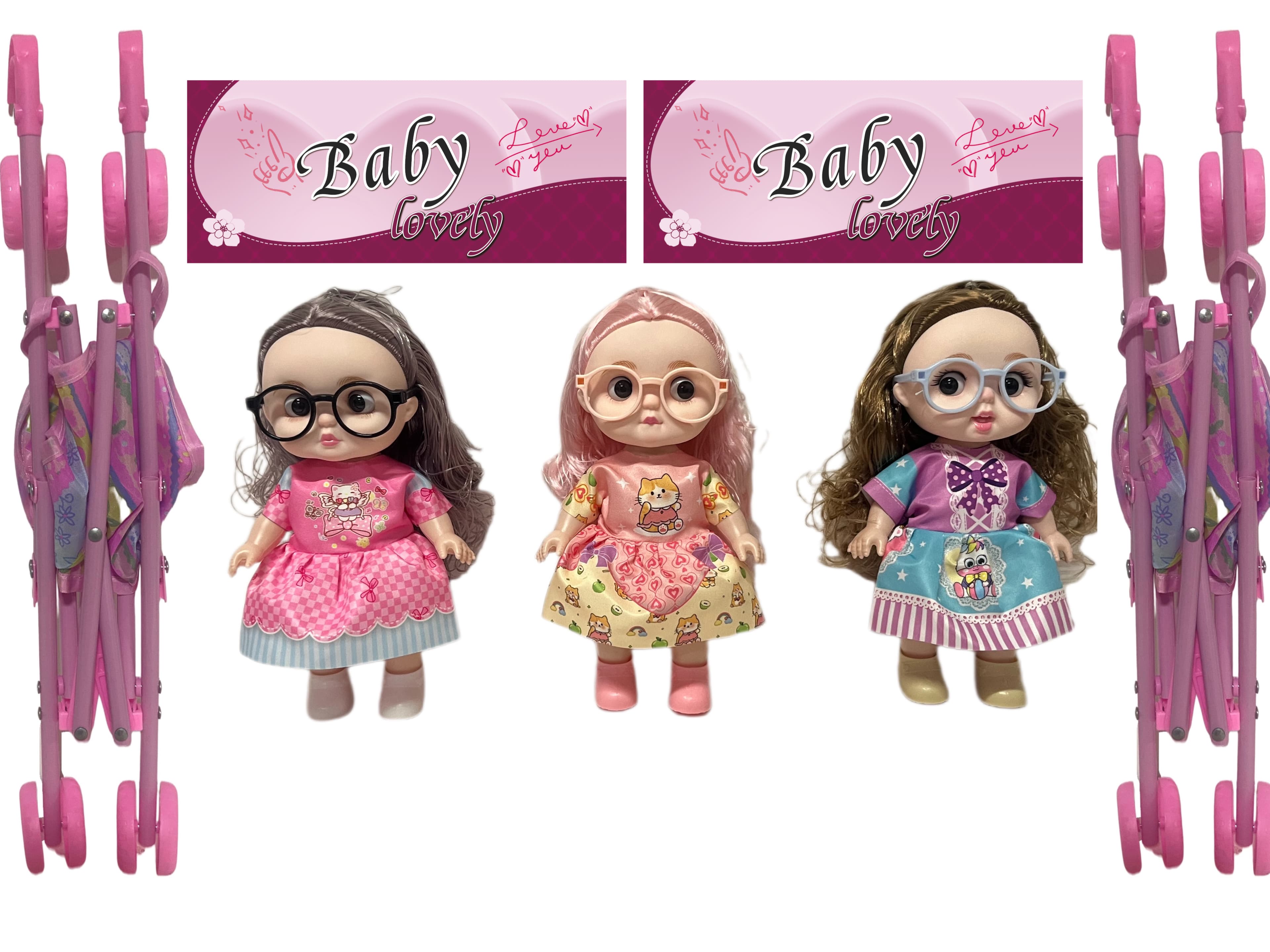 12-inch Naked Doll with 45cm Stroller