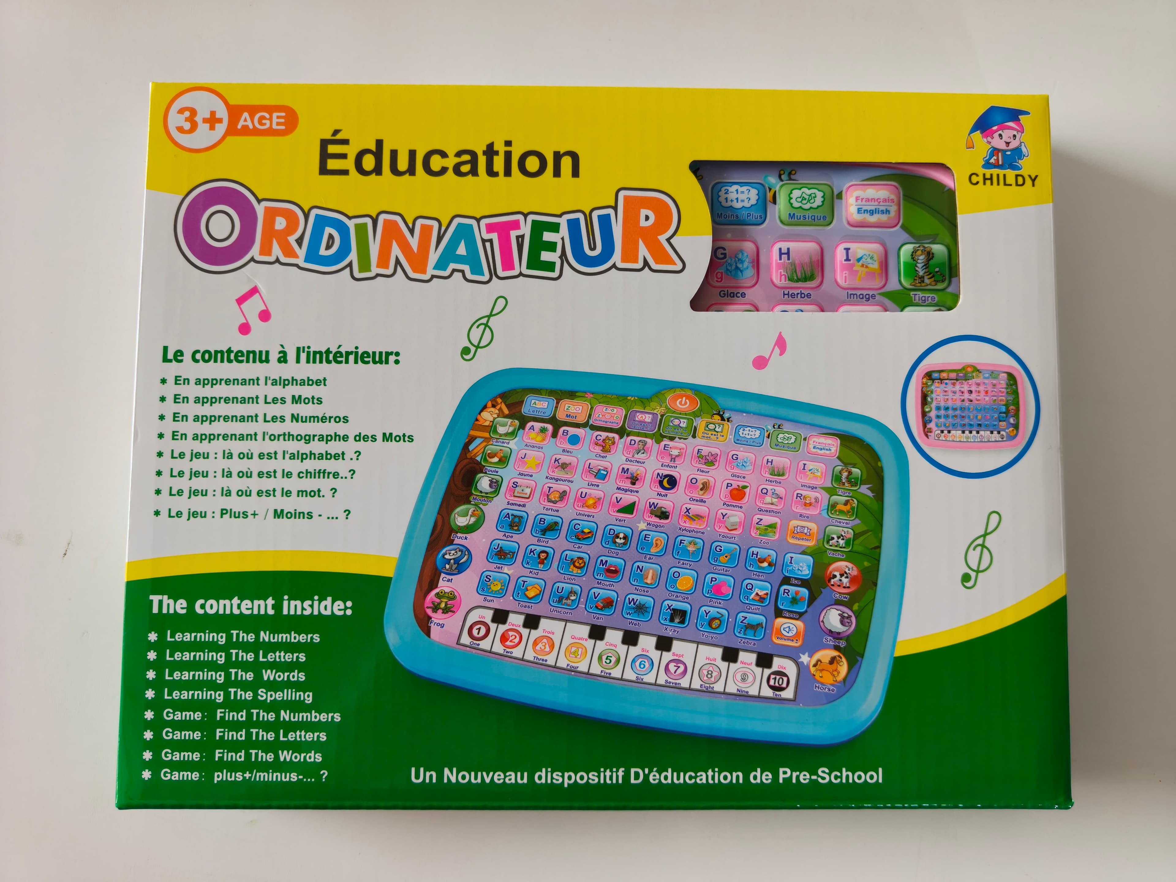 Bilingual French-English Tactile Learning Tablet for Early Childhood Education
