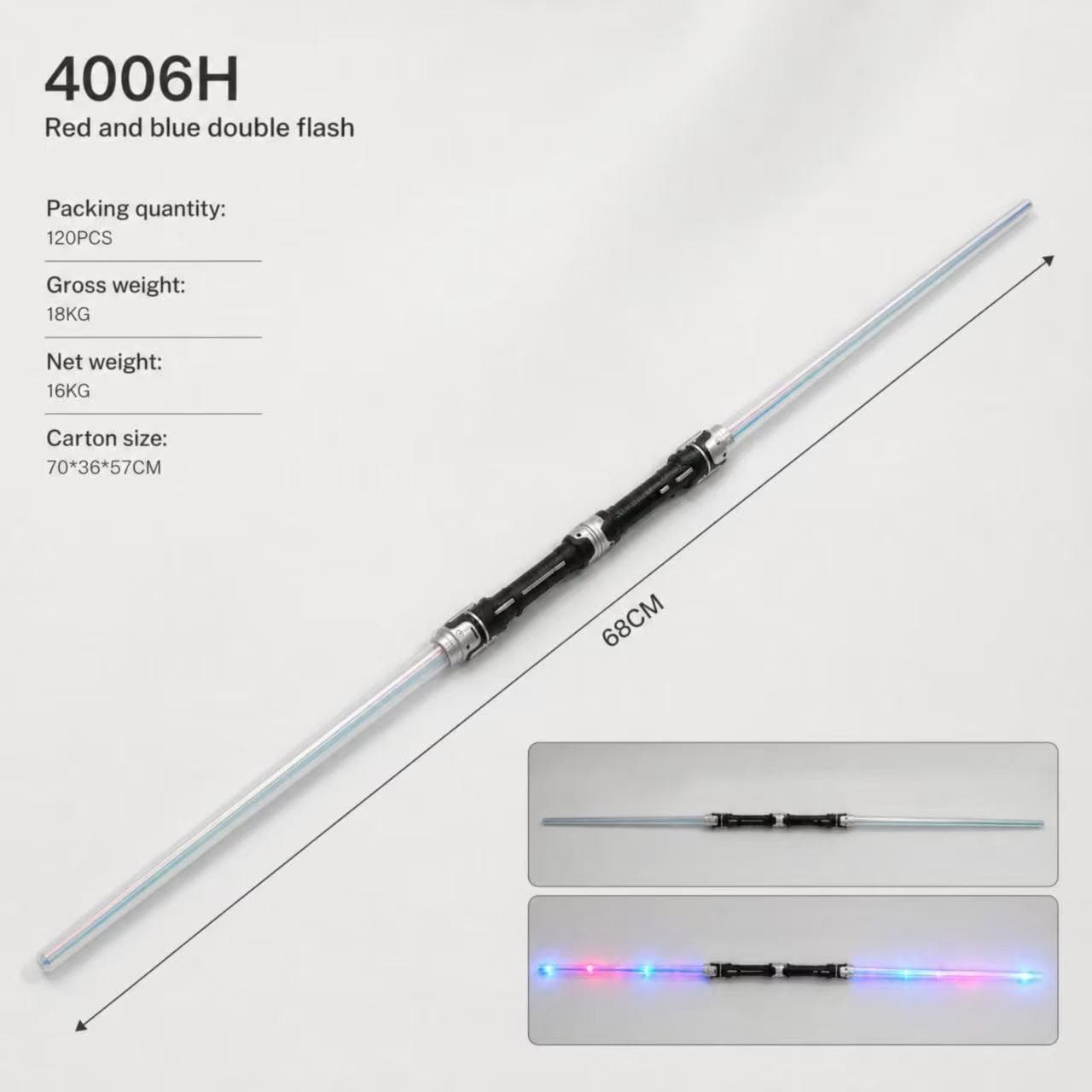Pearlescent Transparent Red and Blue Flash Sword