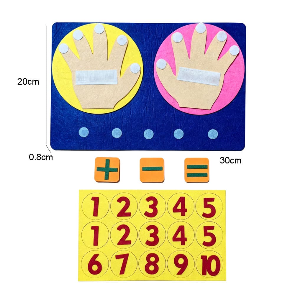 Felt Early Education Finger 1-10 Addition and Subtraction Calculation Board Rectangular Educational Toys