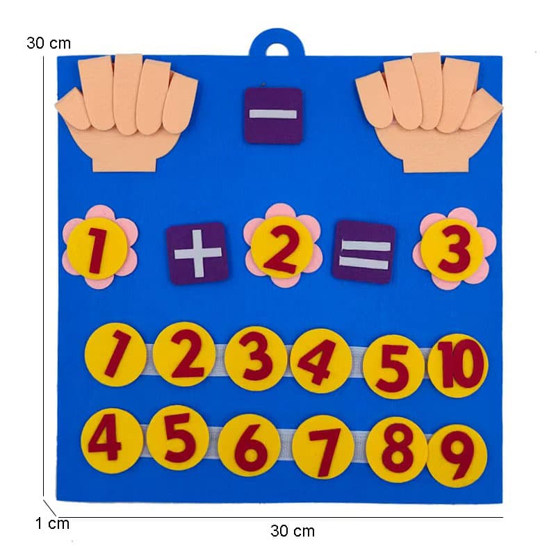 Felt Early Education Finger 1-10 Addition and Subtraction Calculation Board Square Educational Toys