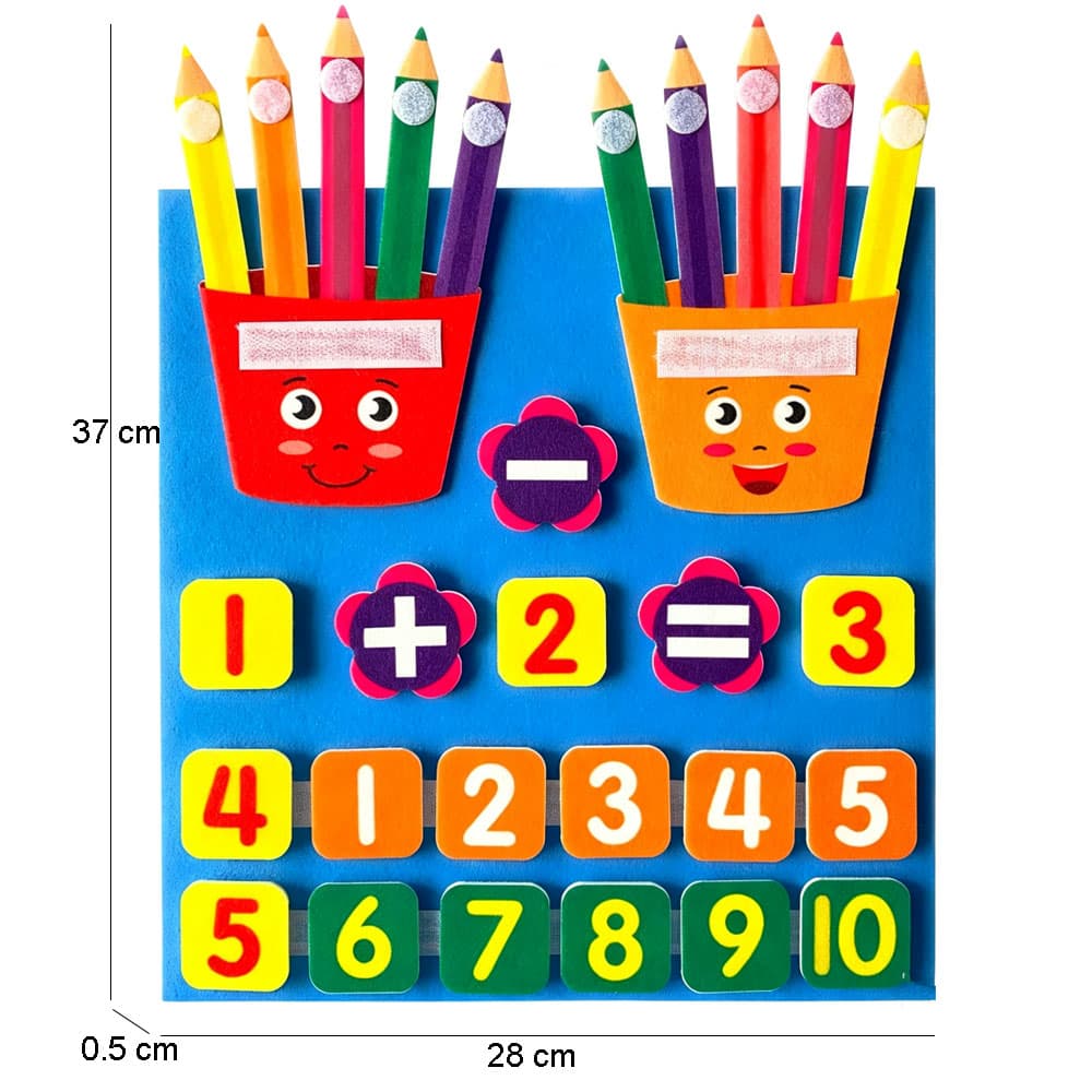 Felt Early Education Pencil 1-10 Addition and Subtraction Calculation Board Square Educational Toys