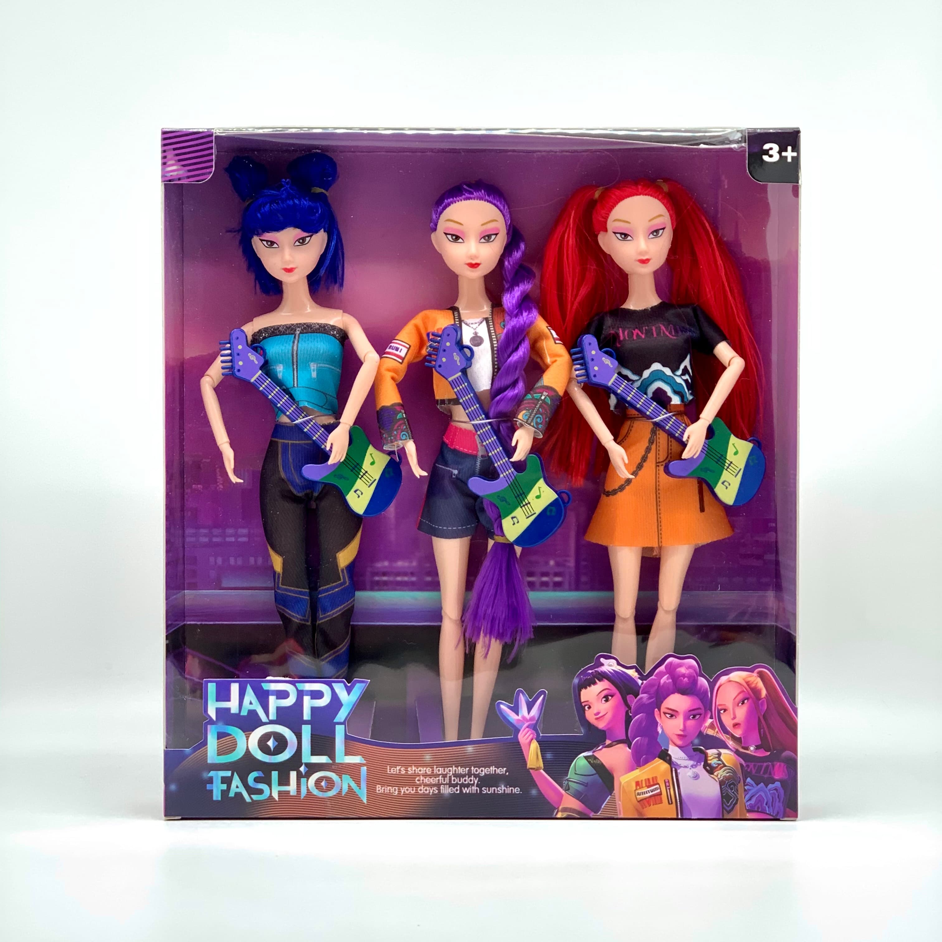 11-Inch Solid 11 Joint Body K-POP Witch Hunting Group with Guitar Set