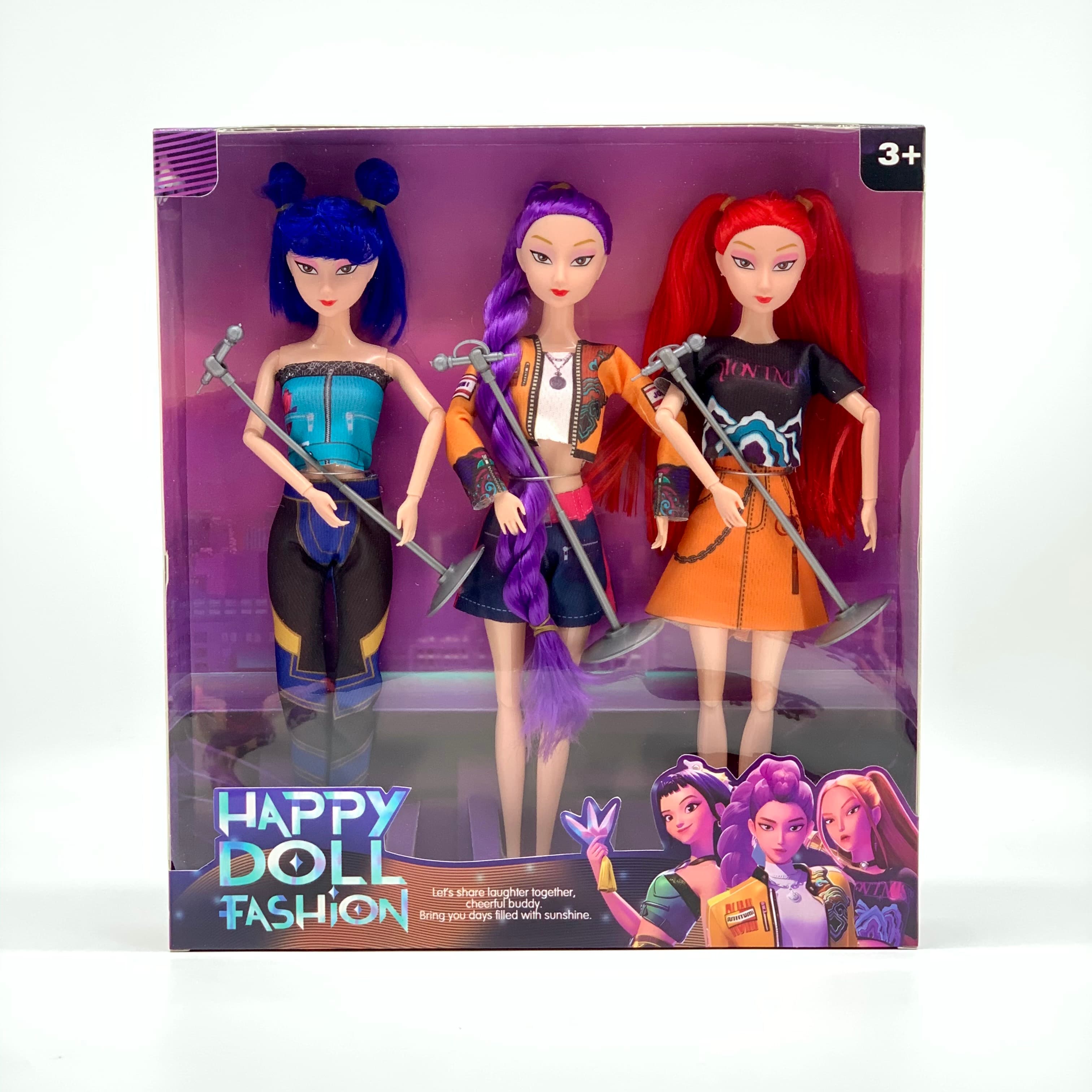 11-Inch Solid 11-Joint Body K-POP Witch Hunting Group with Microphone Set