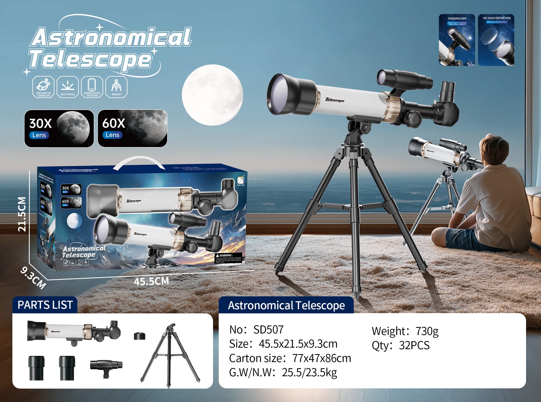 Small astronomical telescope