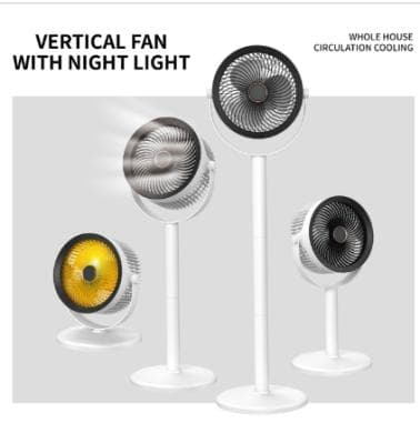White Seven-Inch Pull Rod Rechargeable Fan