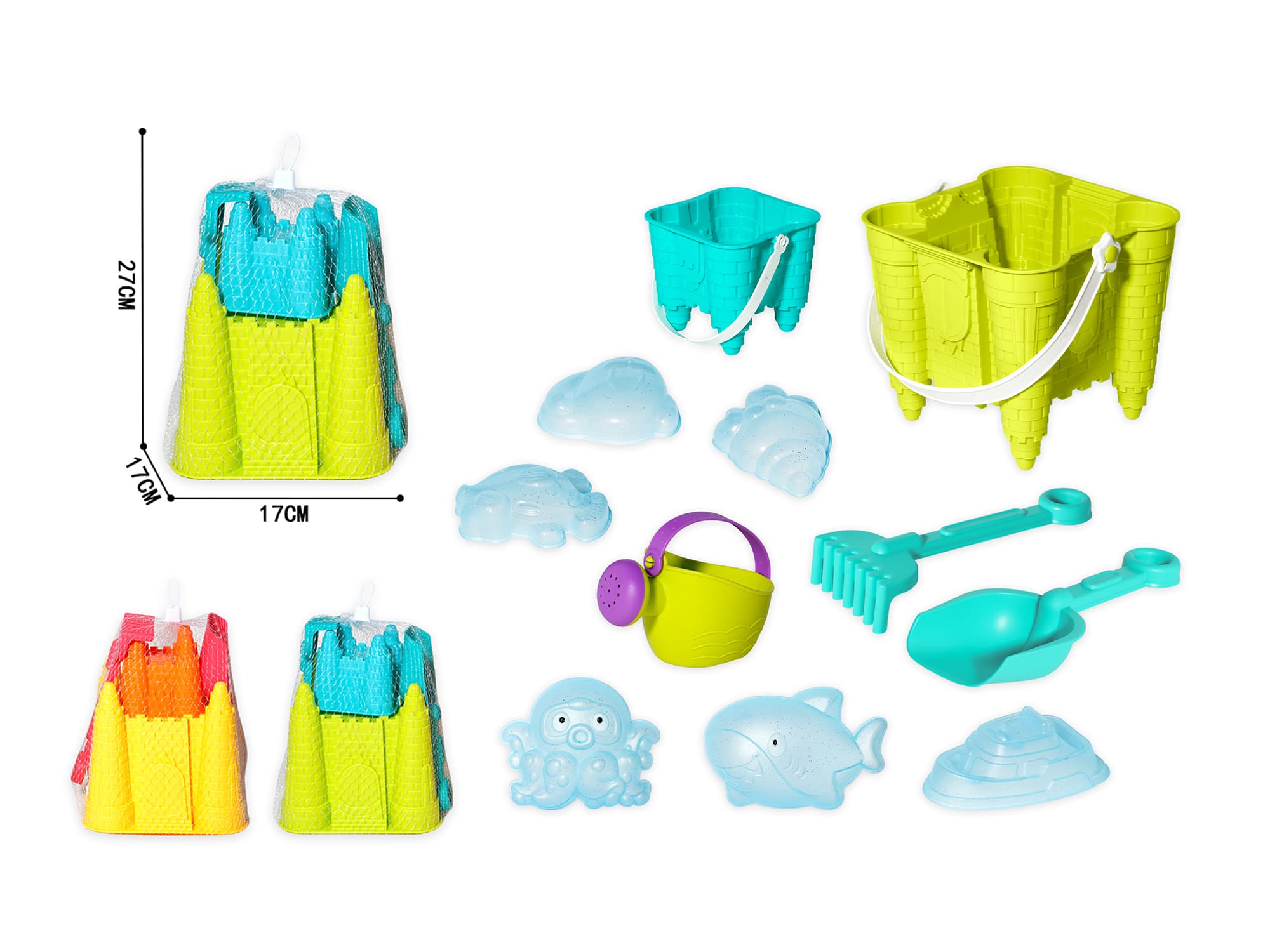Beach Stacking Castle Bucket 11-Piece Set