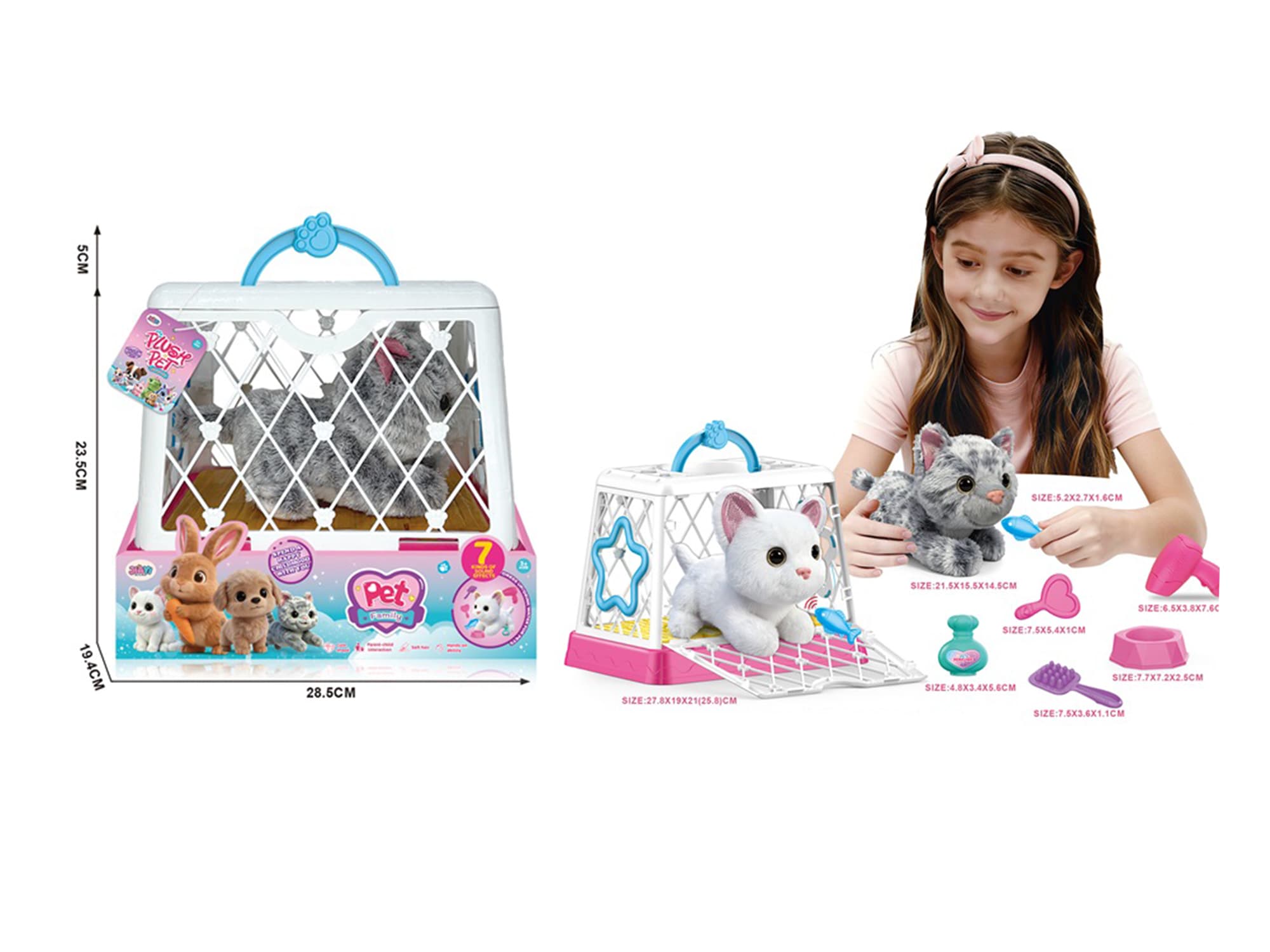 Magnetic Induction Plush Cat Pet Cage