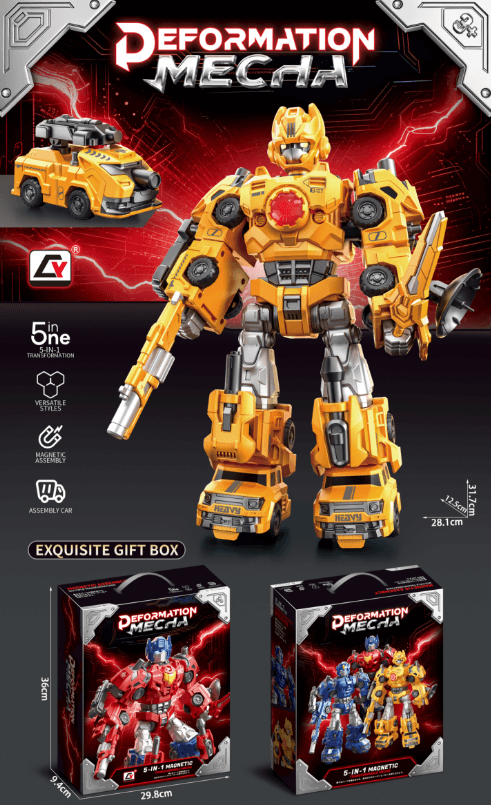 Puzzle and versatile robot (yellow)