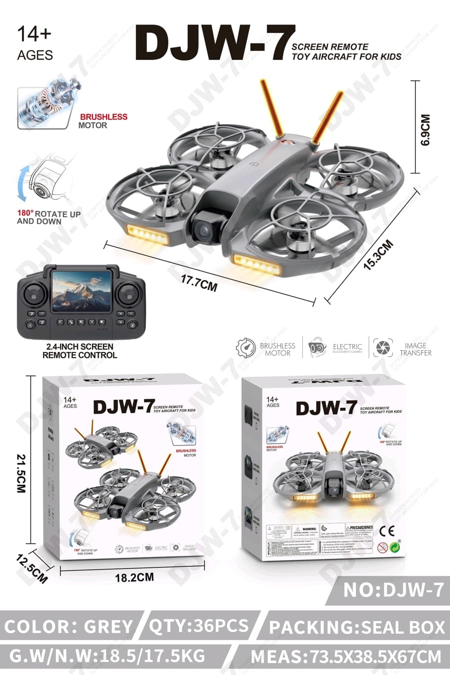 2.4-inch screen remote control with all-round protection for the remote-controlled unmanned vehicle, brushless motor, WIFI dual camera, 108-degree electrical adjustment, and camera