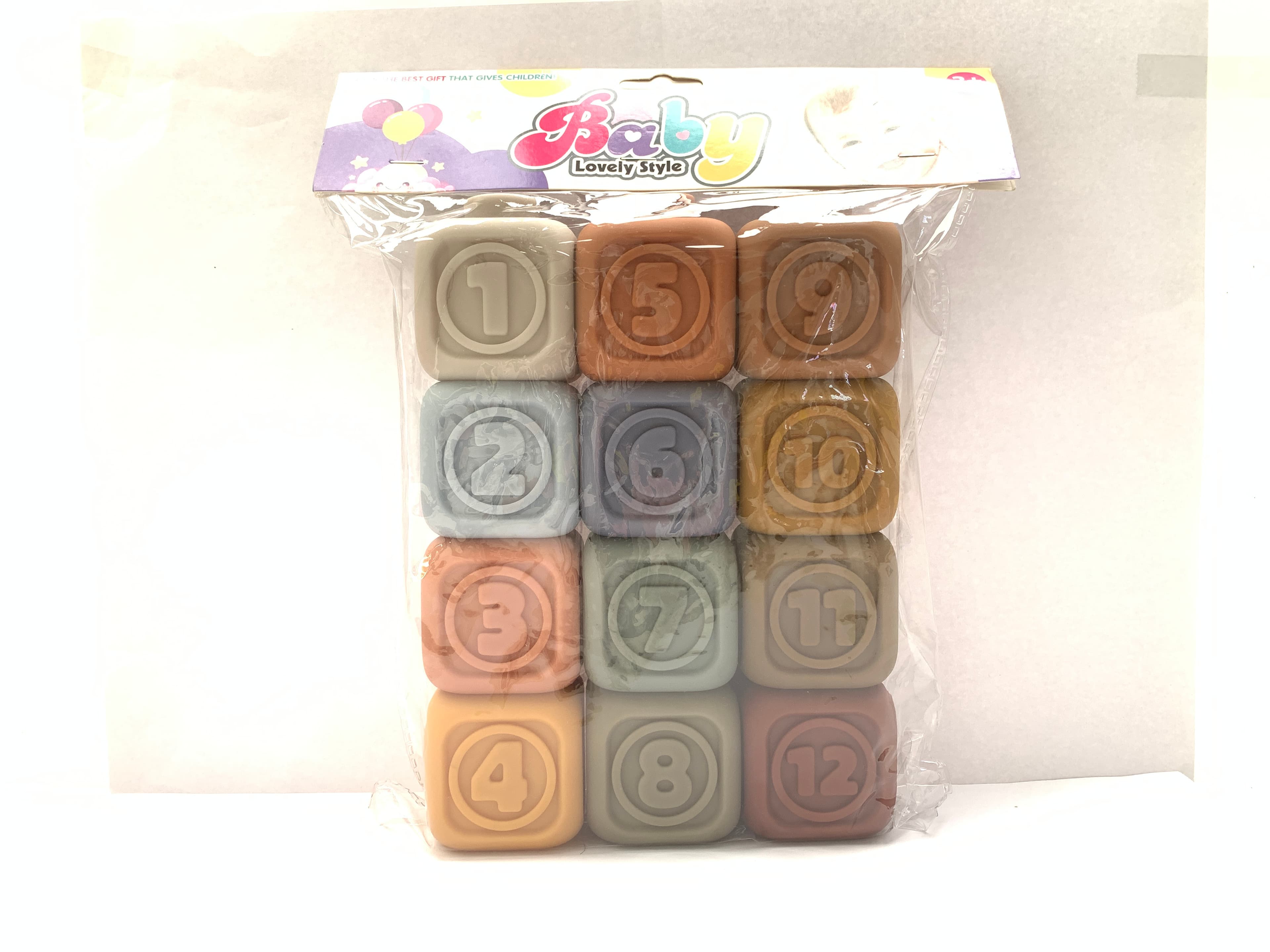 Automatic Whistle Squeeze Toy Stress Relief Vinyl Number Cube 1-12 Six-Sided Patterned Mixed PVC Snap Head Ultra-Clear Bag