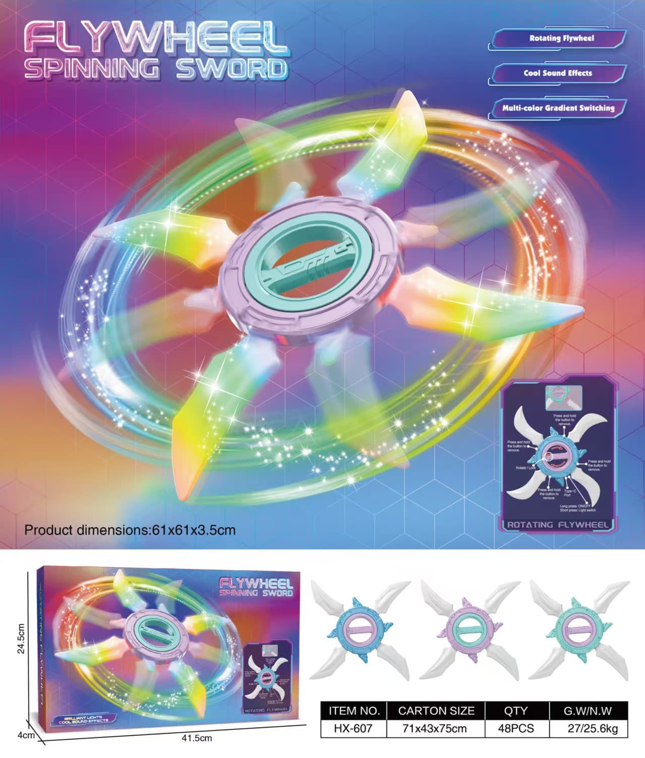 Colorful Spinning Wheel Sword