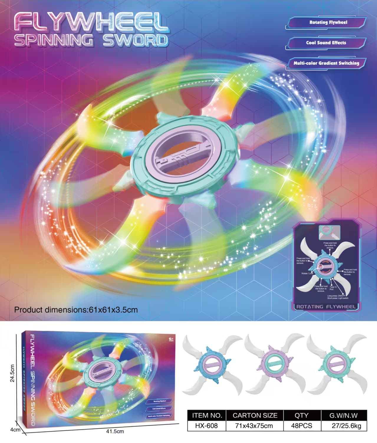 Colorful Spinning Wheel Blade