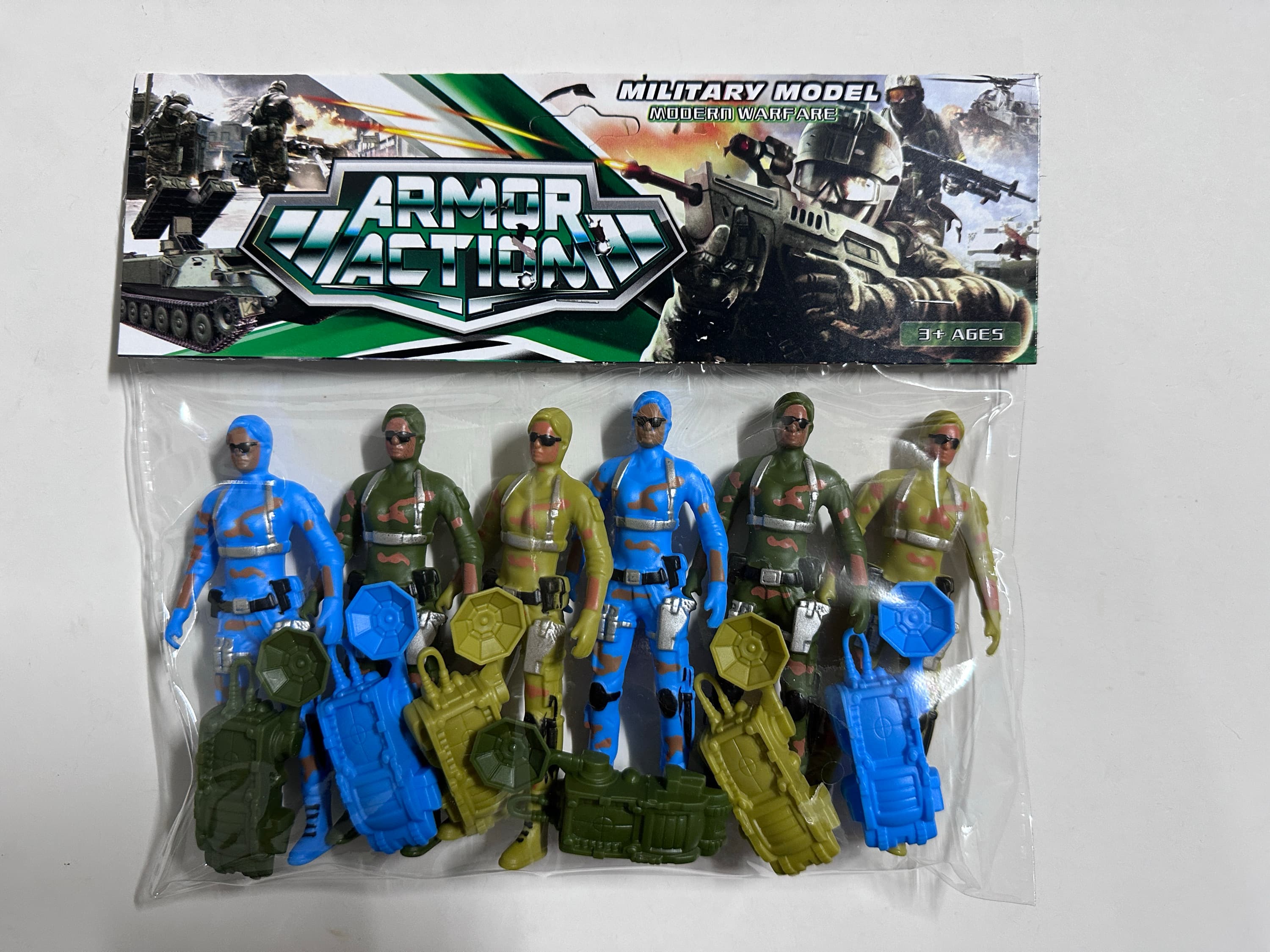 6-Piece 12cm Female Soldier Set with 6 Backpacks
