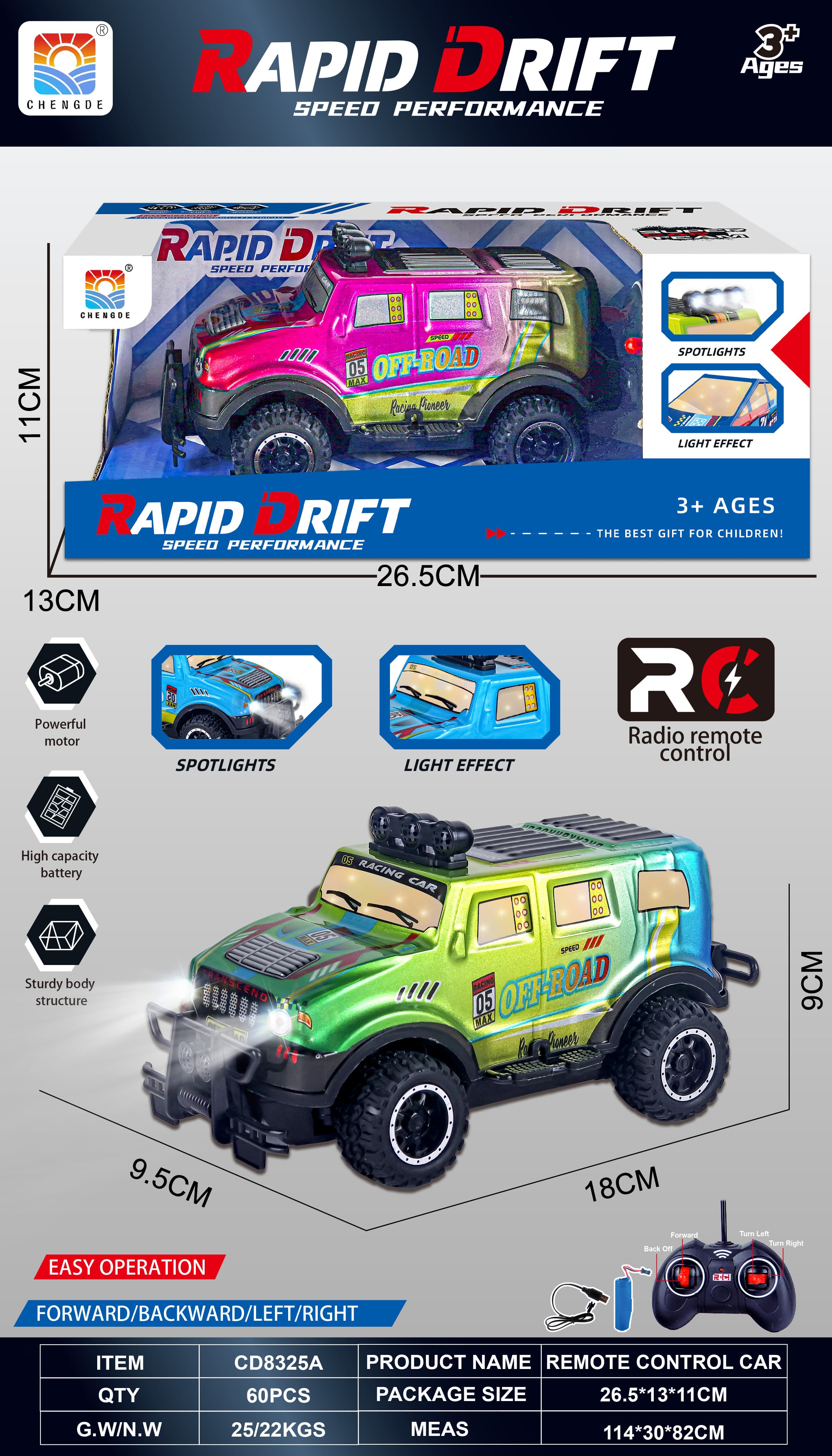 1:22 Hummer Glow Off-Road PVC Body (with Lights) 4-Channel RC Car
