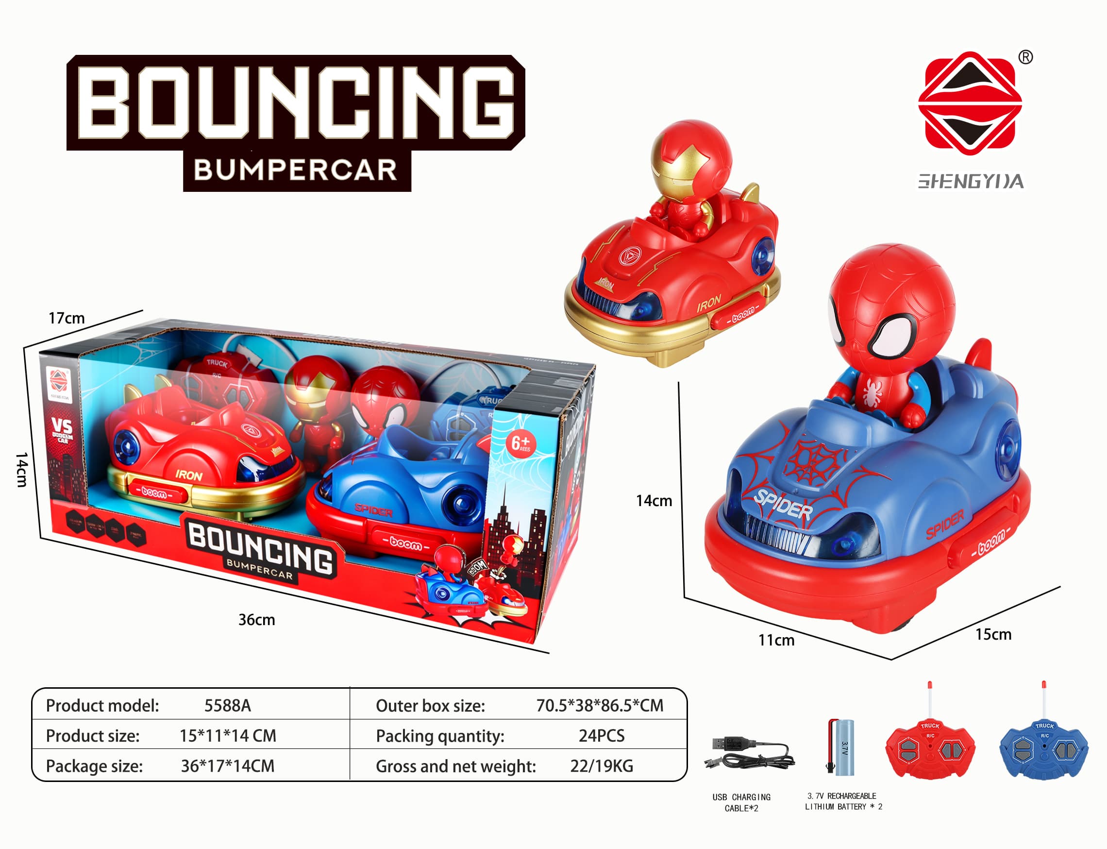4-Channel Dual-Player Bumper Car