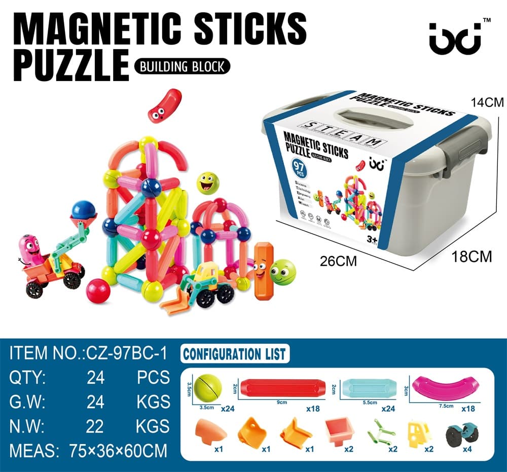 Magic Magnetic Rods (97PCS)