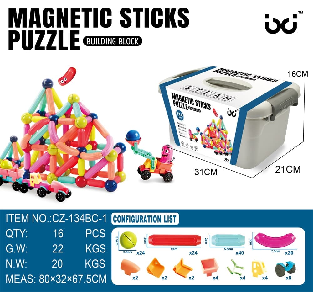 Magic Magnetic Rods (134PCS)