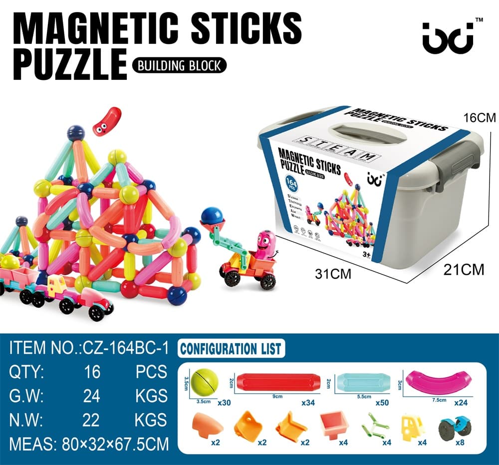 Magic Magnetic Rods (164PCS)