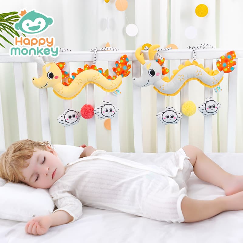 Happy Monkey Dragon Baby Stroller Hanging Rattle Toy Crib Mobile, Nordic Style
