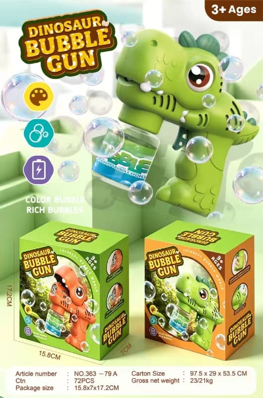 Dinosaur Bubble Gun (With Music)