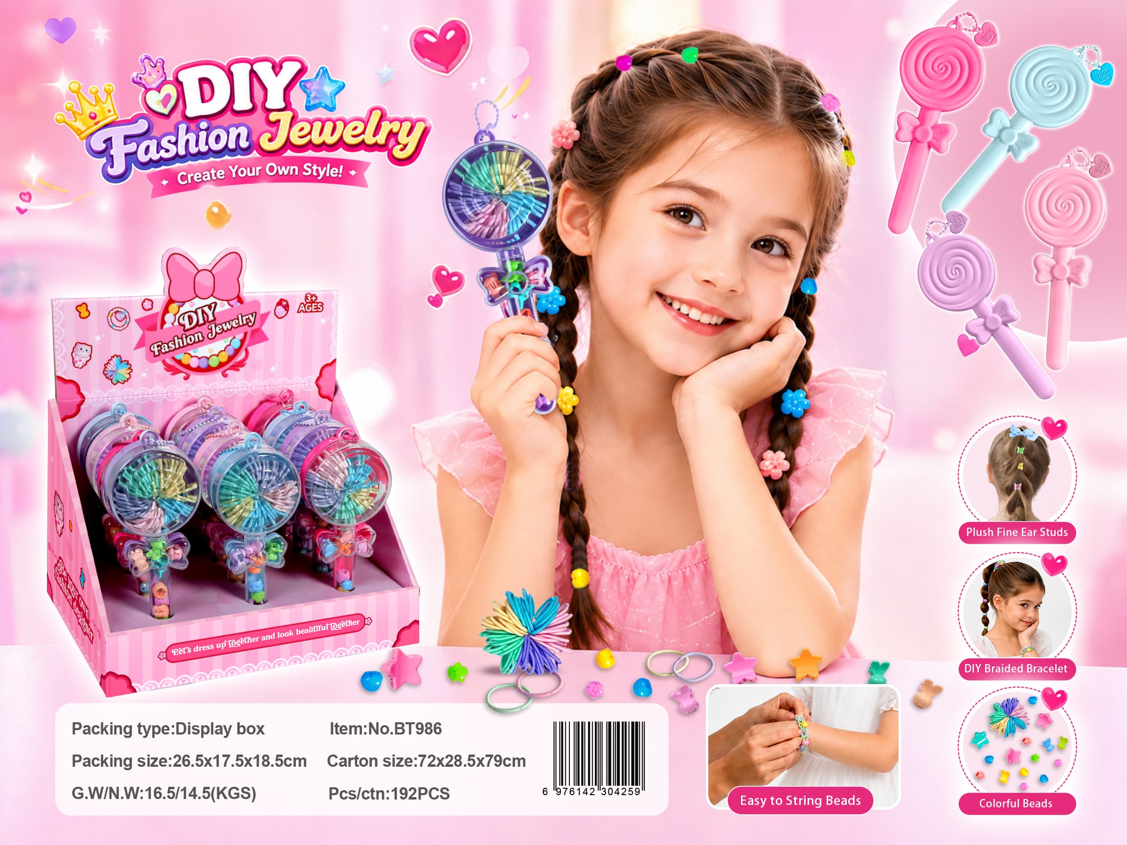 DIY Rubber Band Hair Accessory Lollipop Fairy Wand