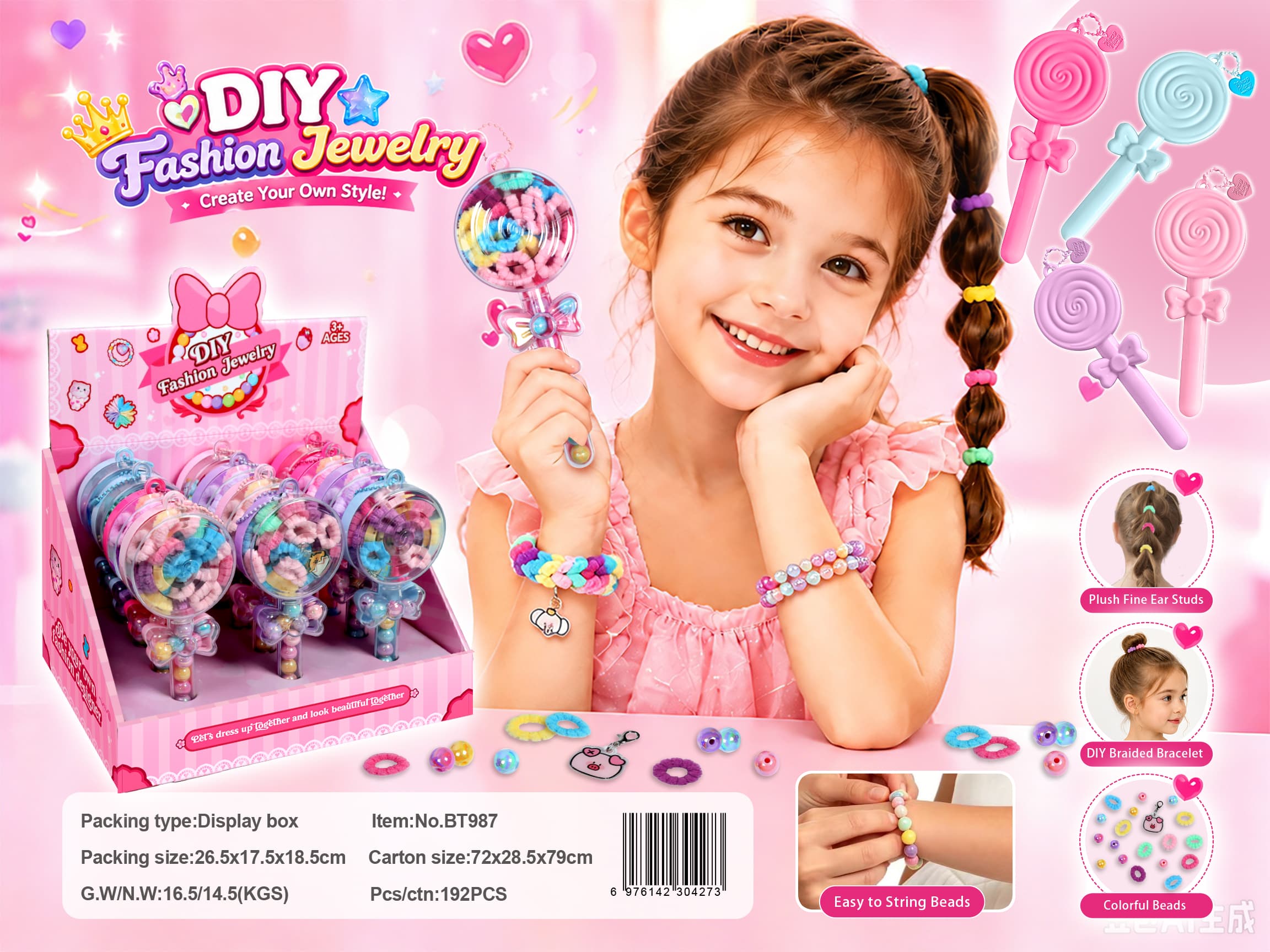 DIY Rubber Band Hair Accessory Lollipop Fairy Wand