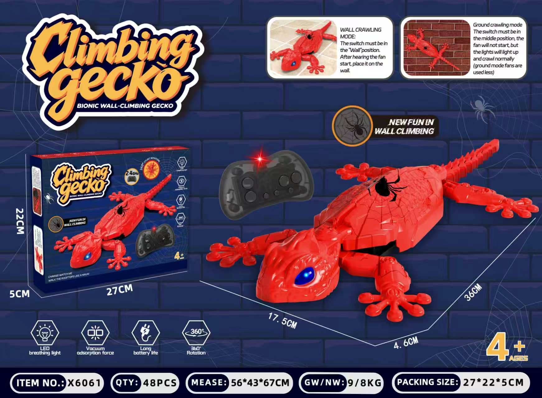 2.4G Remote Control Wall-Climbing Gecko (Spider)