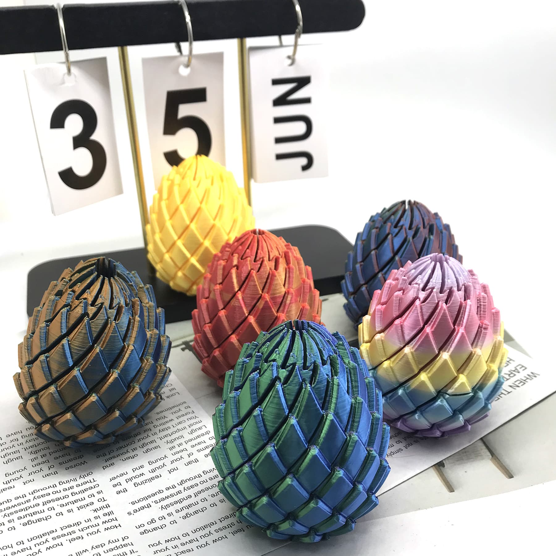 3D Printed Stress-Relief Dragon Egg (Customizable Size and Weight)