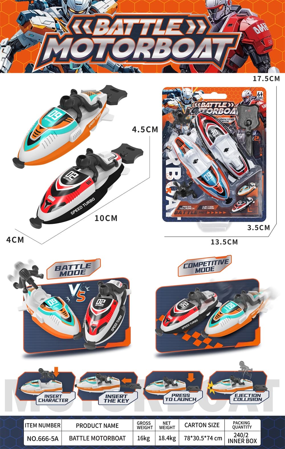 Racing Battle Crash Speedboat