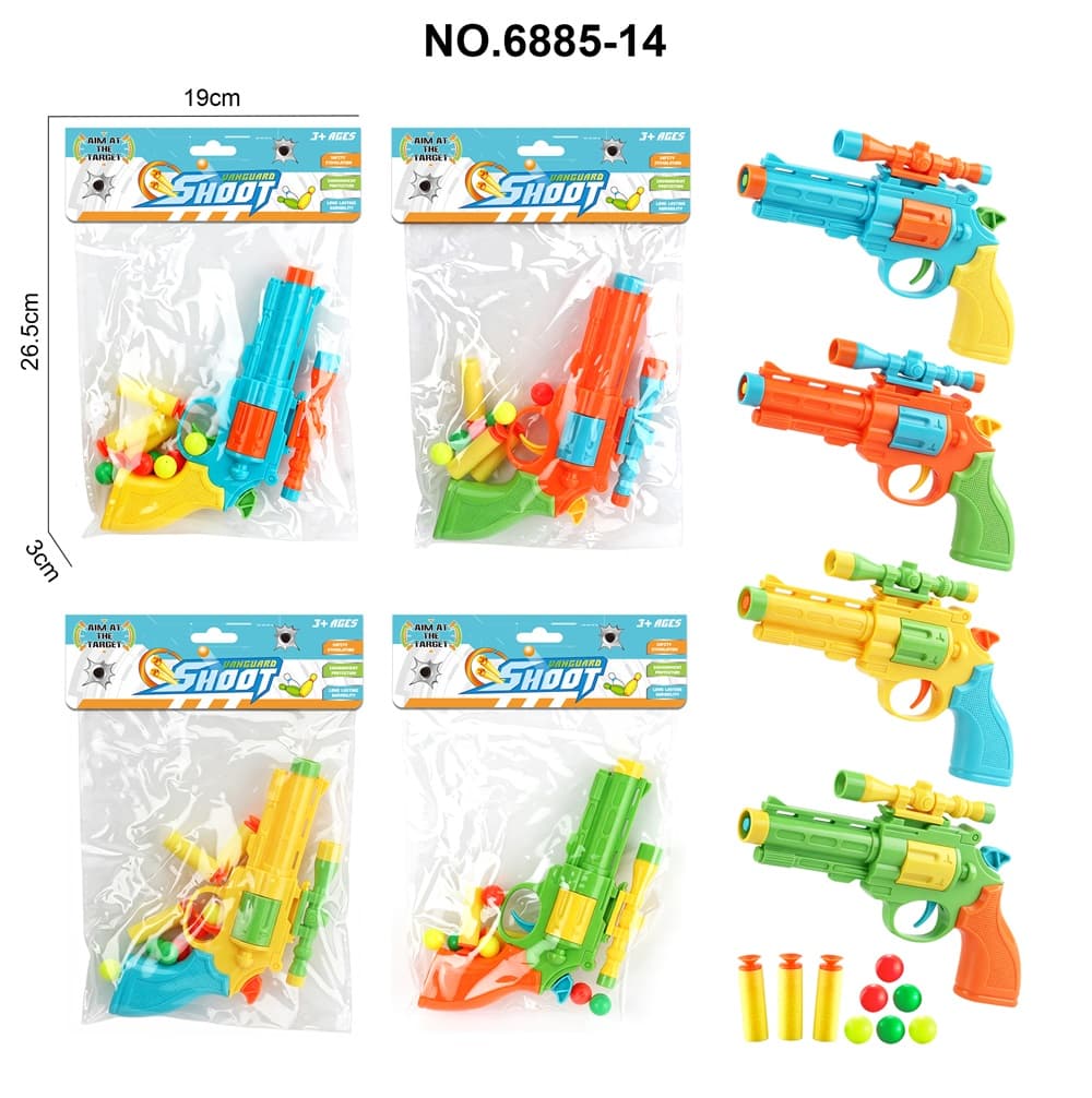 Revolver Soft Bullet Ping Pong Ball Gun Clip
