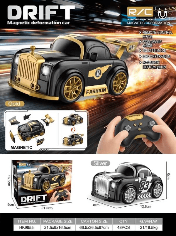 Sensor-Activated Runaway Drift Remote Control Car - Rolls-Royce Egg Car Kids Toy Vehicle